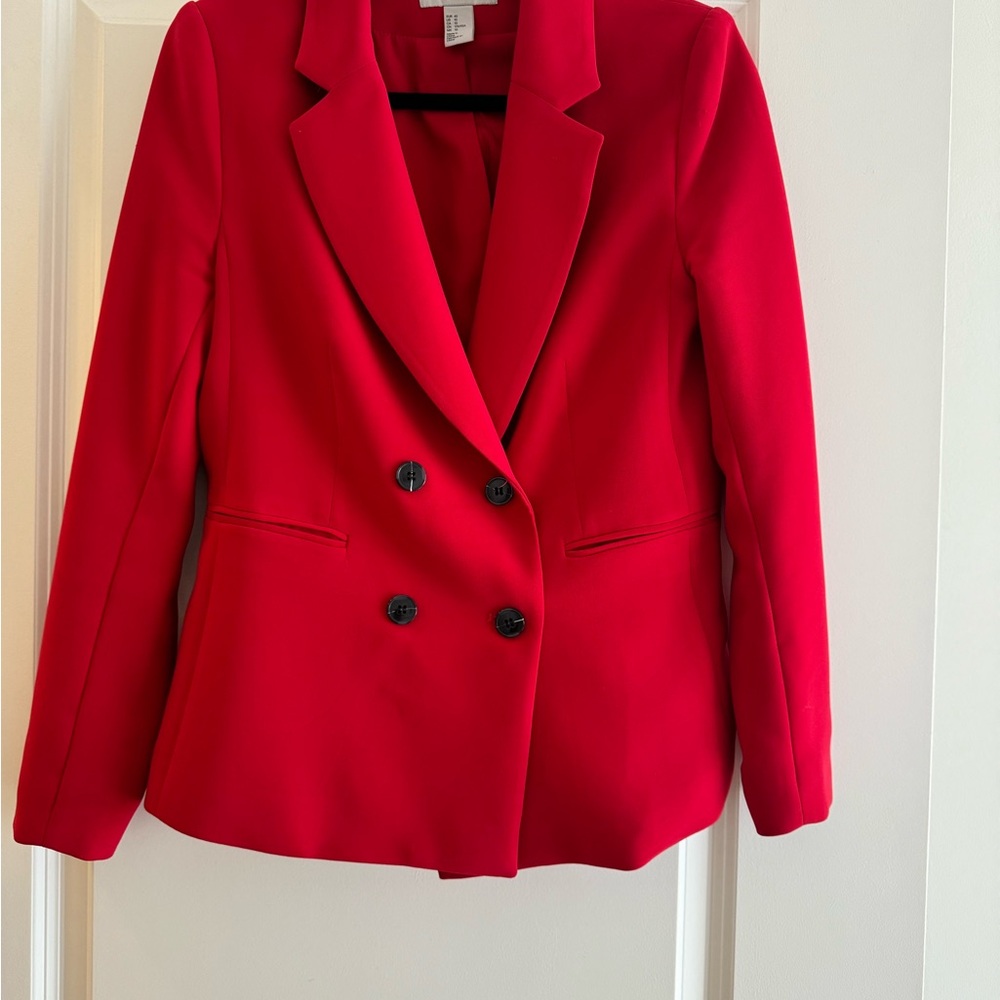 Women’s Red Double-Breasted Blazer Size 10